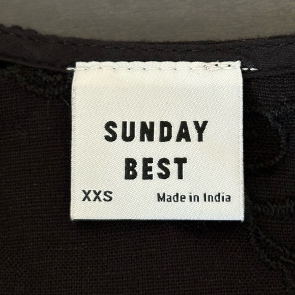 Aritzia Sunday Best Oregold Black Eyelet Cotton Linen Dress XXS - Picture 7 of 15